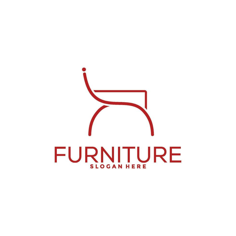 Modern Furniture logo design with creative concept, Interior logo vector template