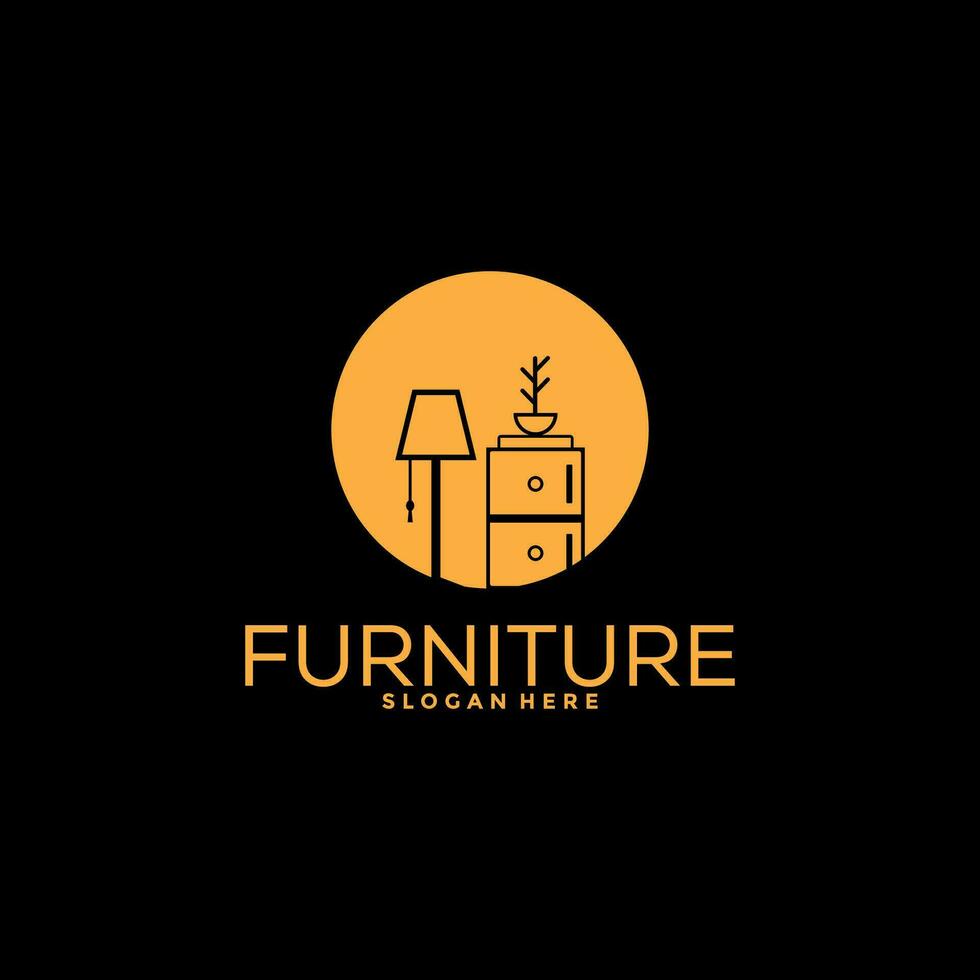 mueble logo diseño con creativo concepto, interior logo vector modelo