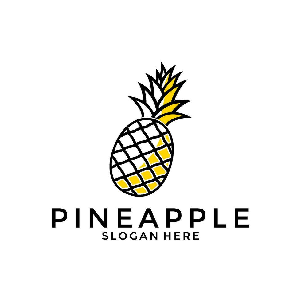 Pineapple organic product design logo vector, Pineapple icon logo template vector