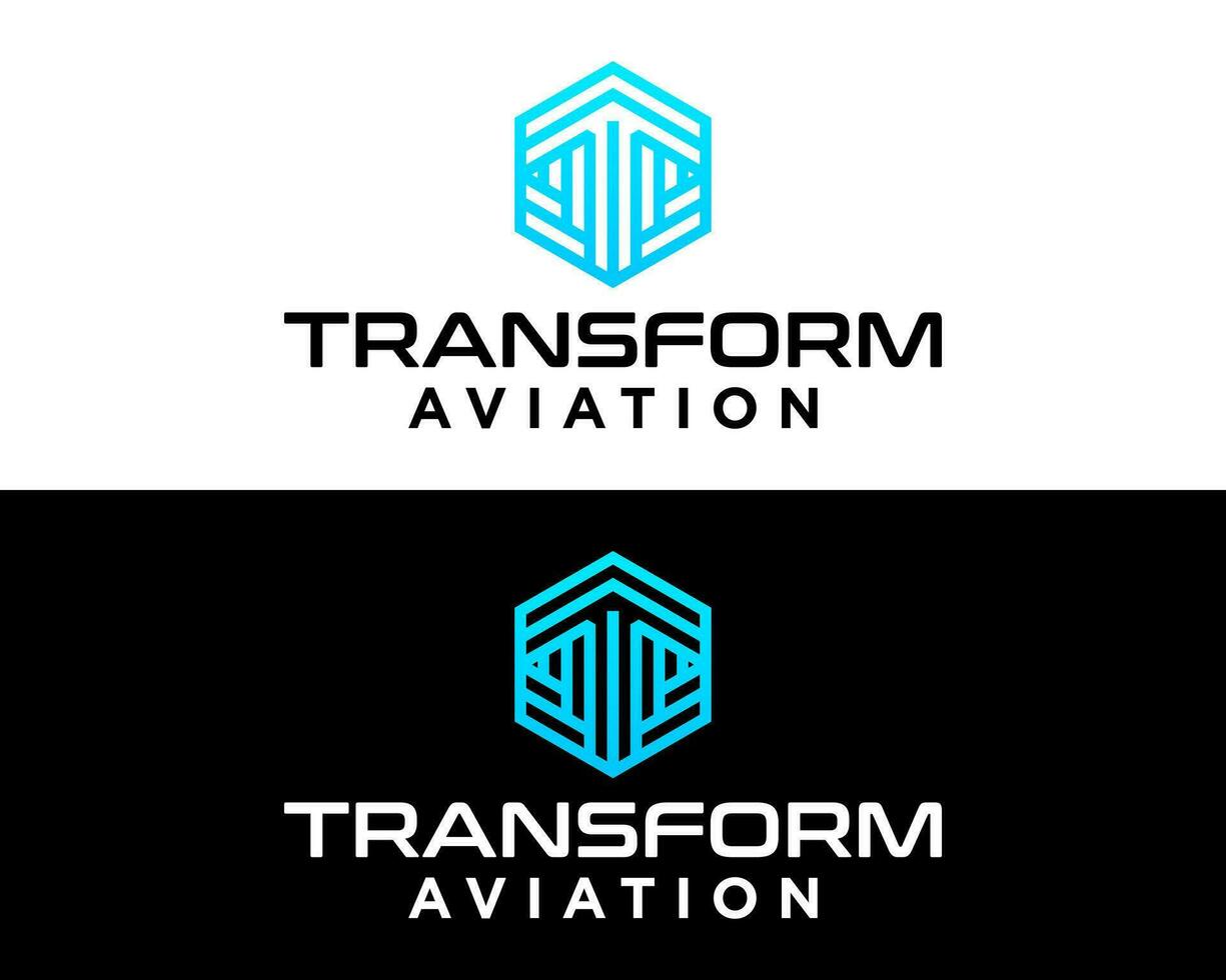 letra t monograma aviación logo diseño. vector