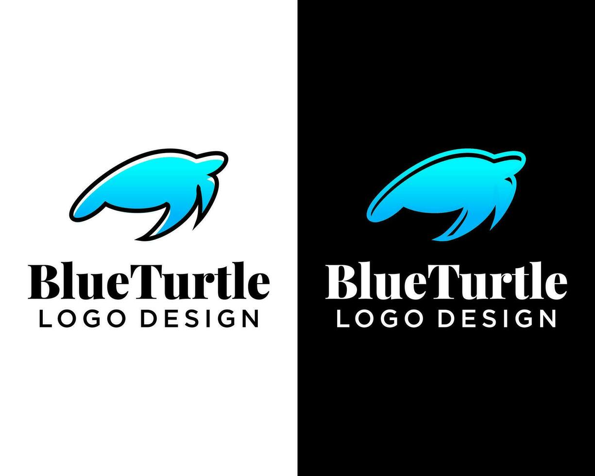Blue turtle sea ocean logo design. vector