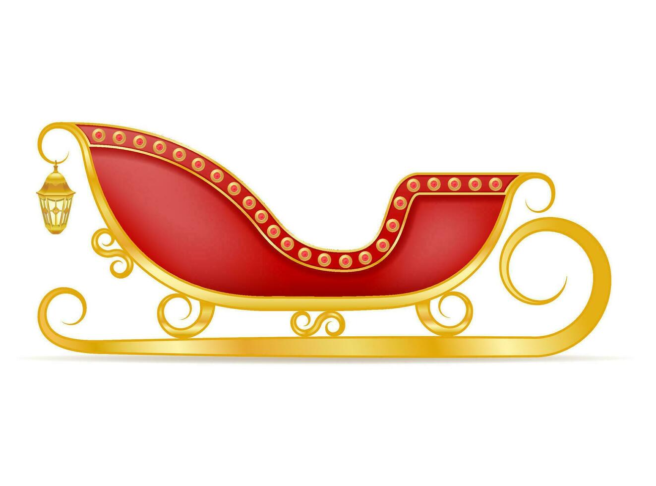 christmas winter santa sleigh vector illustration isolated on white background