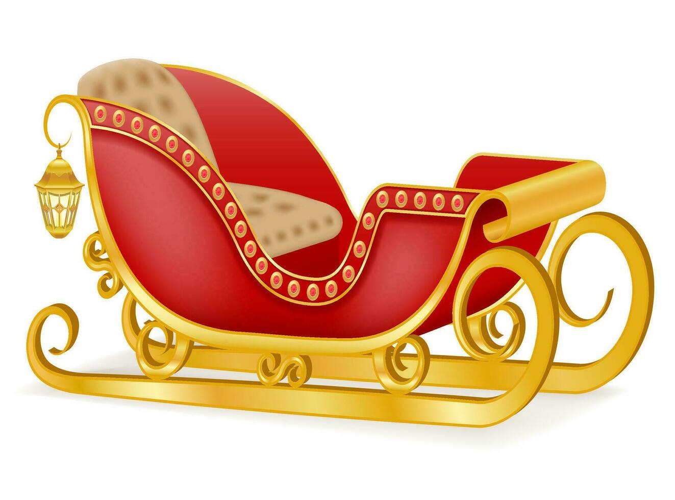 christmas winter santa sleigh vector illustration isolated on white background