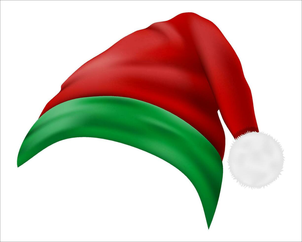 hat christmas elf santa claus helper vector illustration isolated on white background