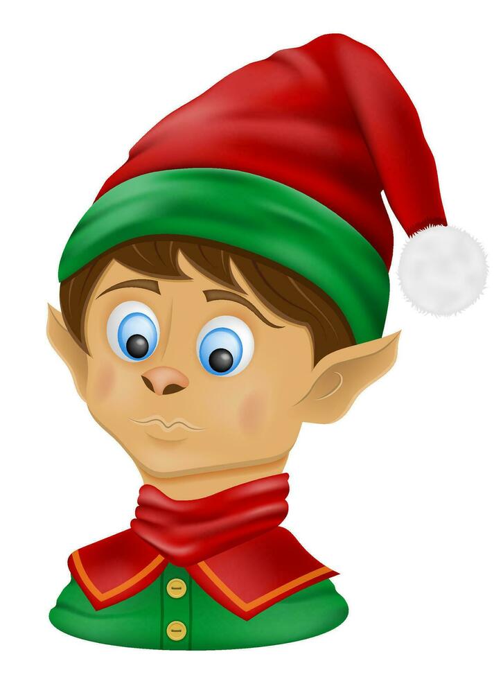 christmas elf santa claus helper vector illustration isolated on white background