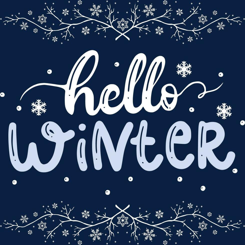 Hello winter card vector