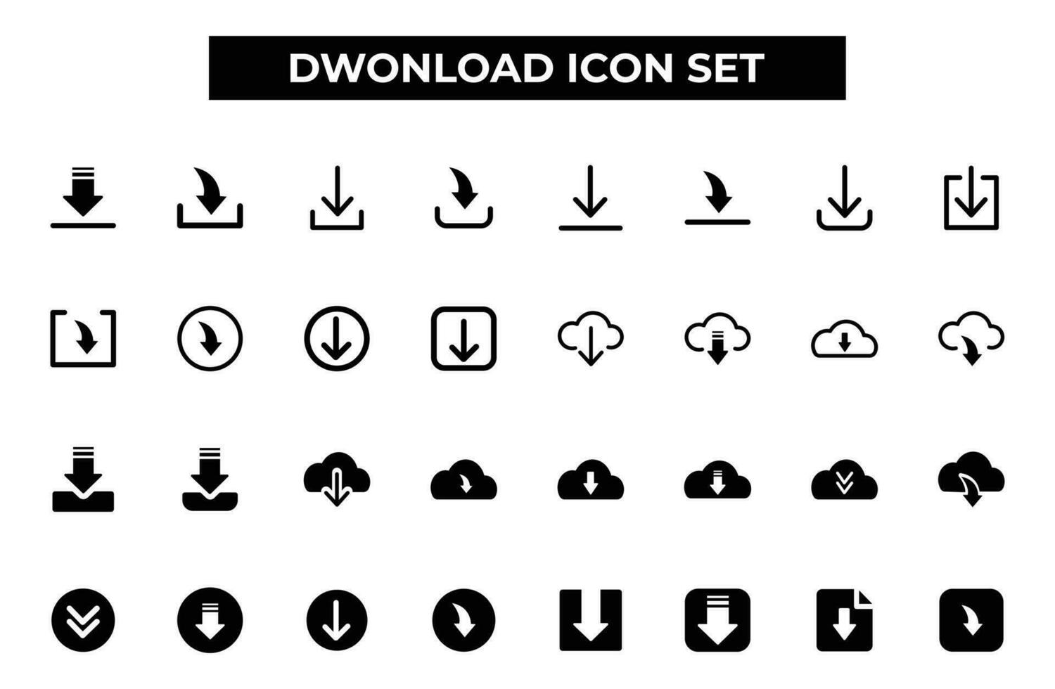 Download buttons icons. flat icon set vector