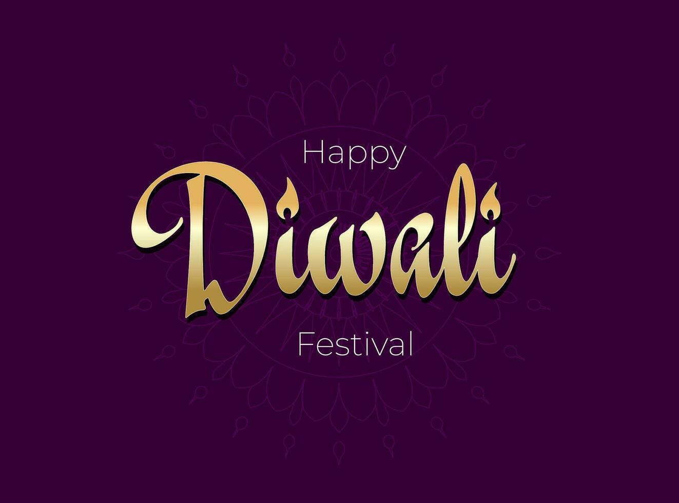 Indian holiday Happy Diwali logo concept. Deepavali India festival of lights gold color logotype template. Hindu traditional celebration lettering with diya oil lamp flames. Creative art vector design