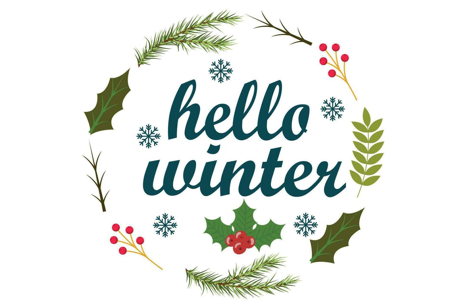 Hello winter banner. Winter background. vector