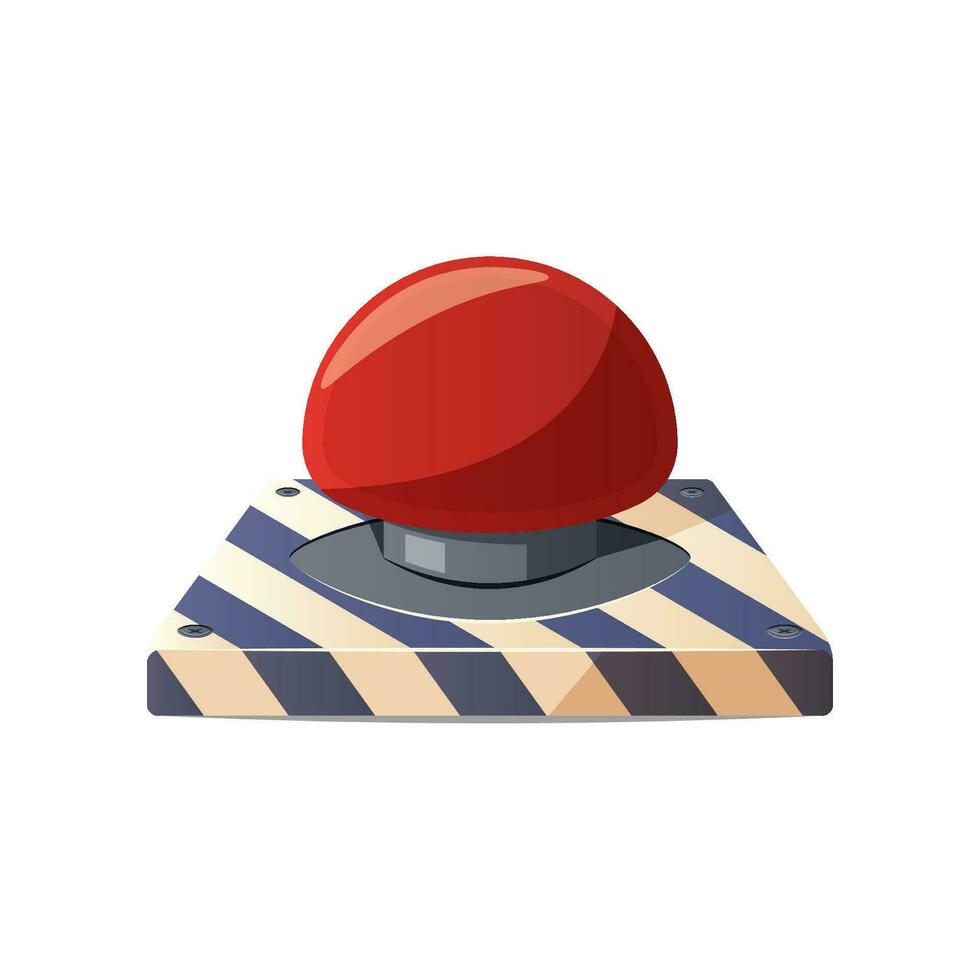 Emergency stop red button vector