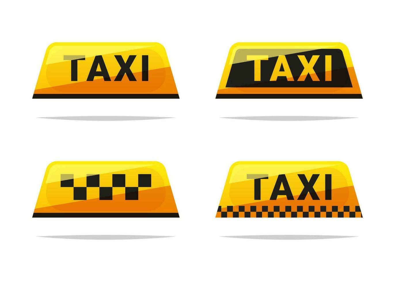 Yellow roof taxi sign vector isolated on white background.