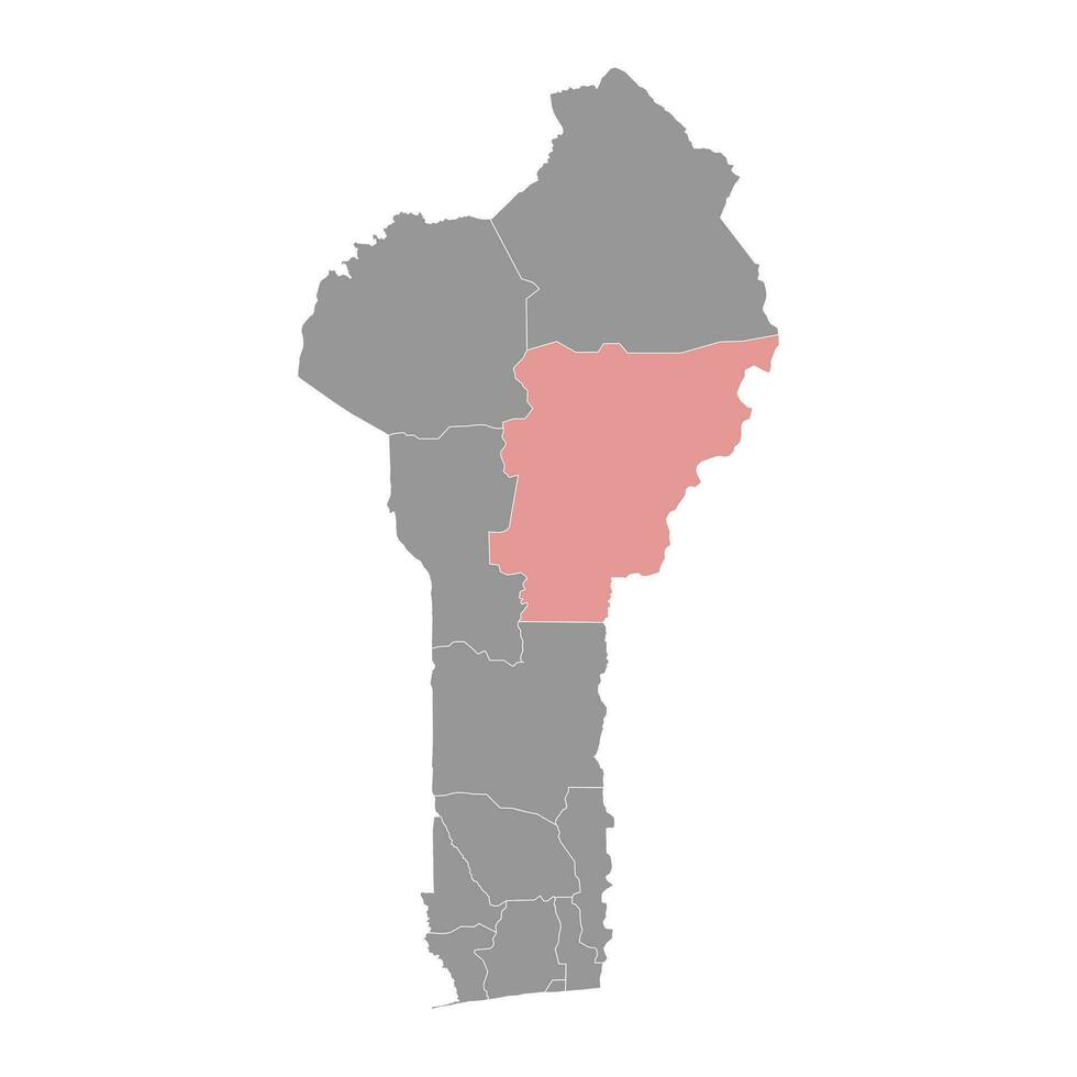 Borgou department map, administrative division of Benin. vector