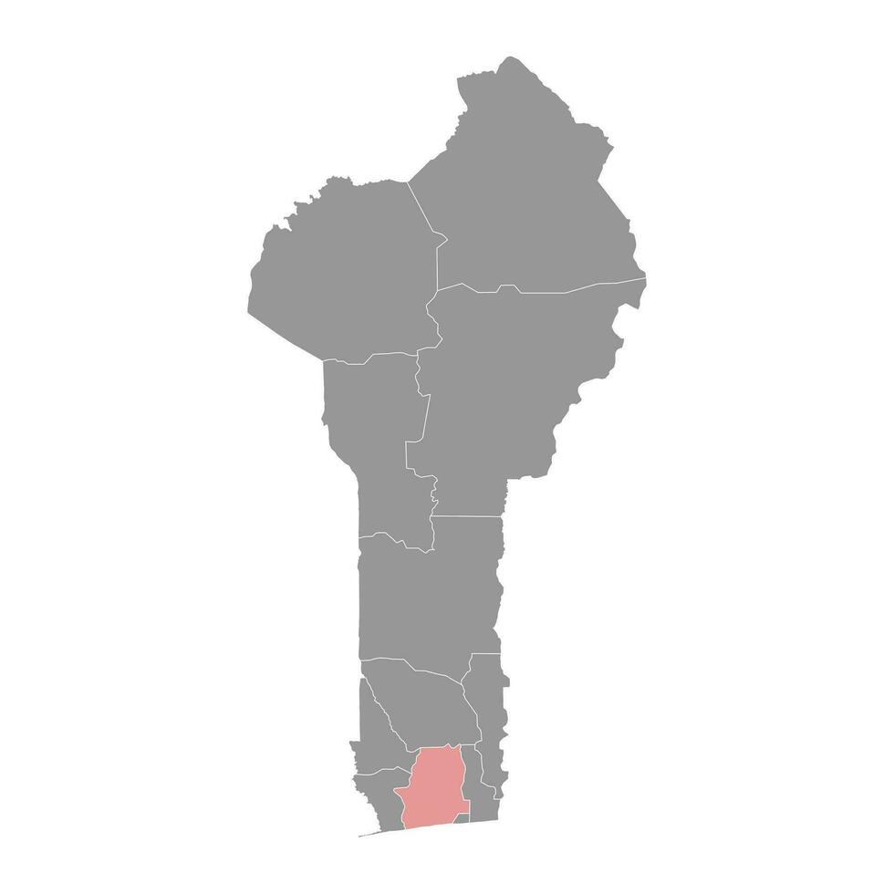 Atlantique department map, administrative division of Benin. vector