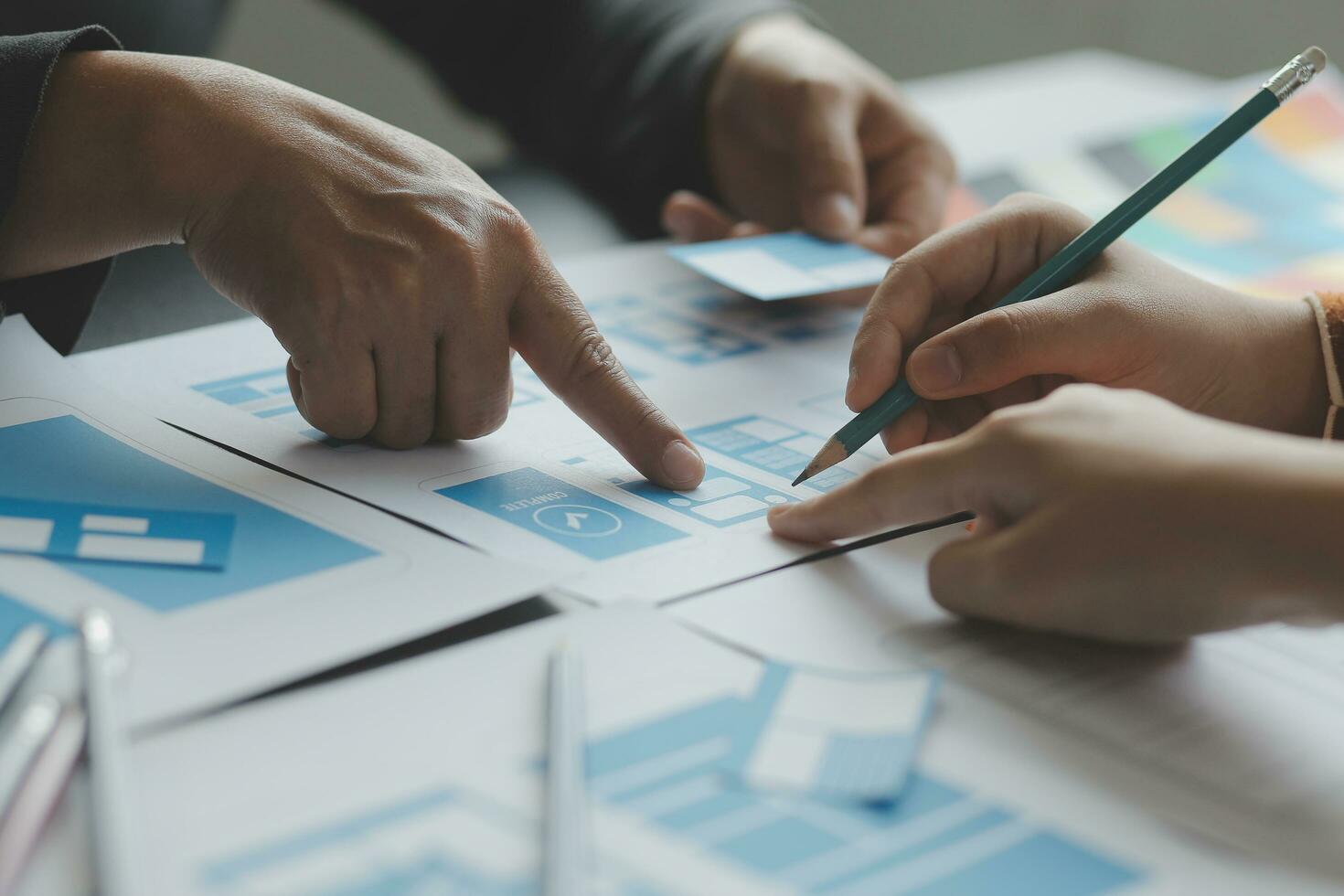 UX UI and Programming development technology. photo