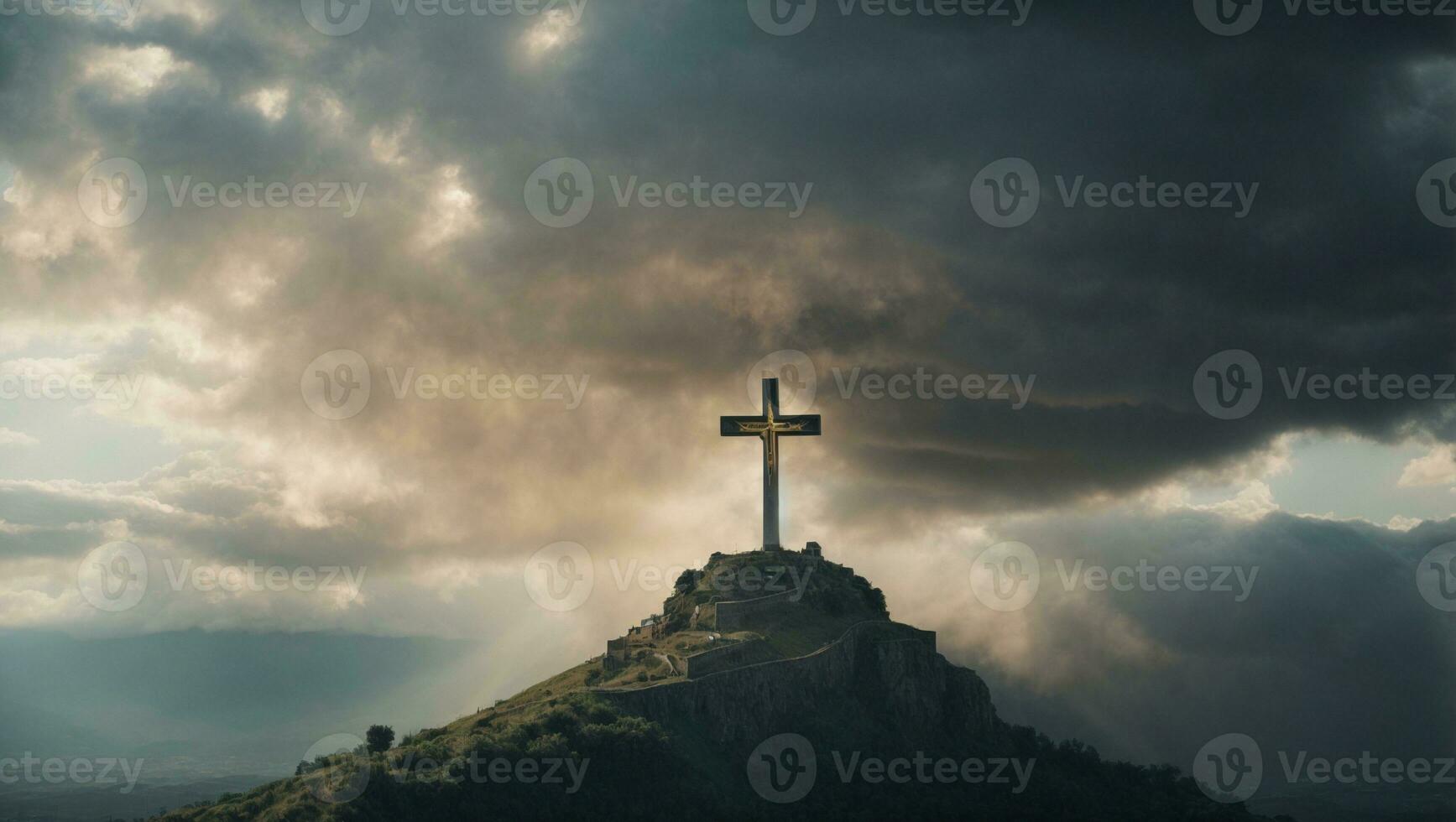 Holy cross symbolizing the death . Ai Generated photo