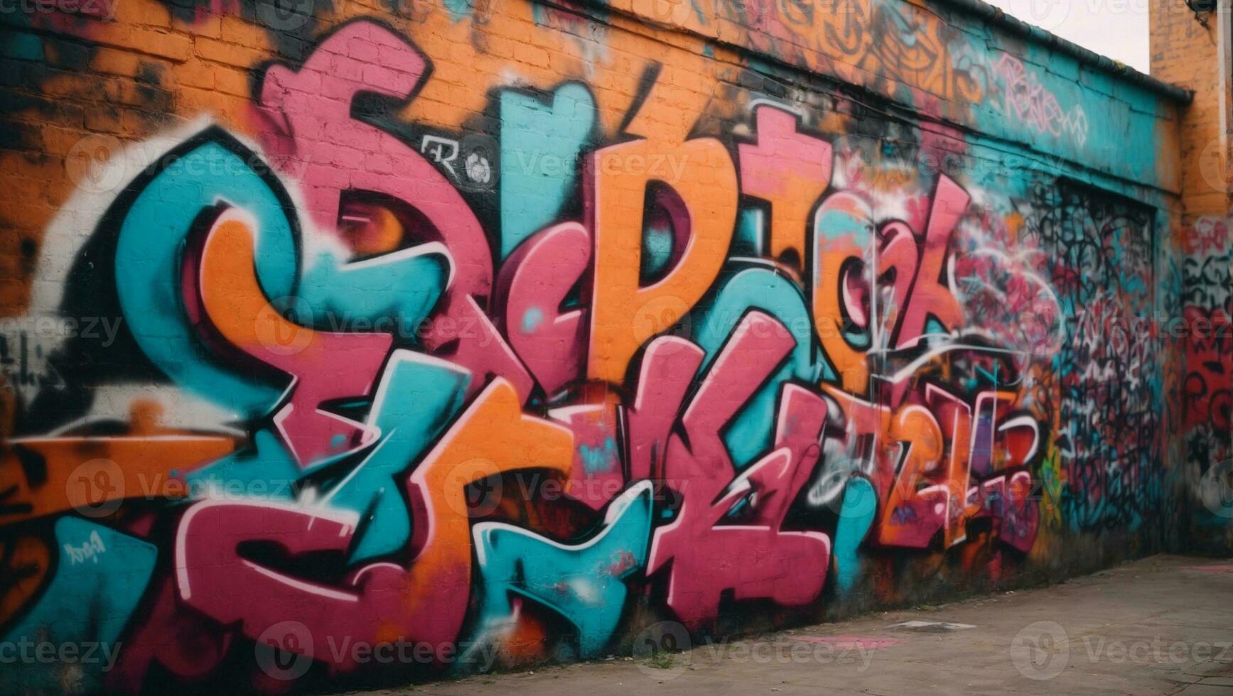 Graffiti wall abstract background.. Ai Generated photo
