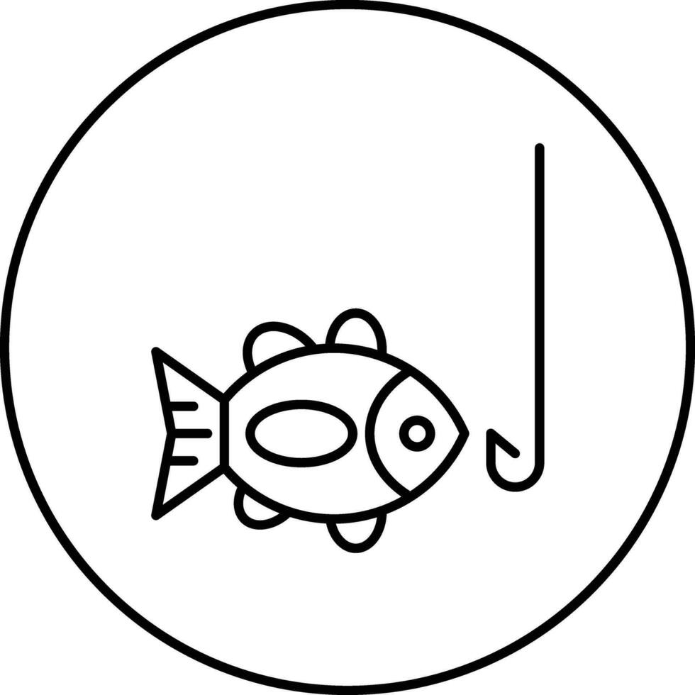 enganchado pescado vector icono