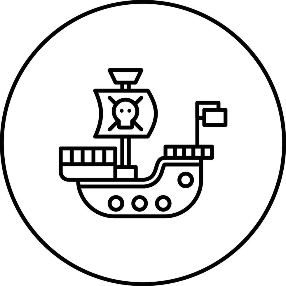 icono de vector de barco pirata