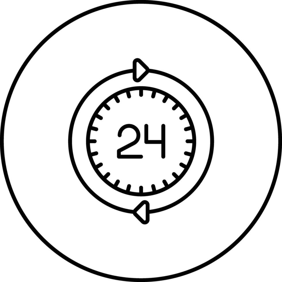 24 Hours Service Vector Icon