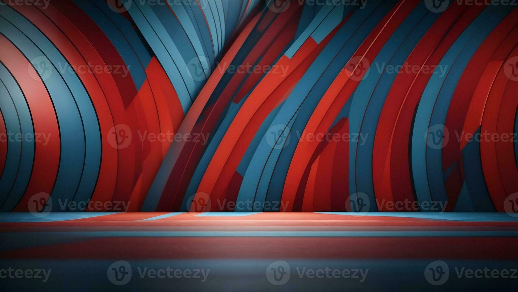 Blue red abstract presentation background with stripes lines. Ai Generated photo