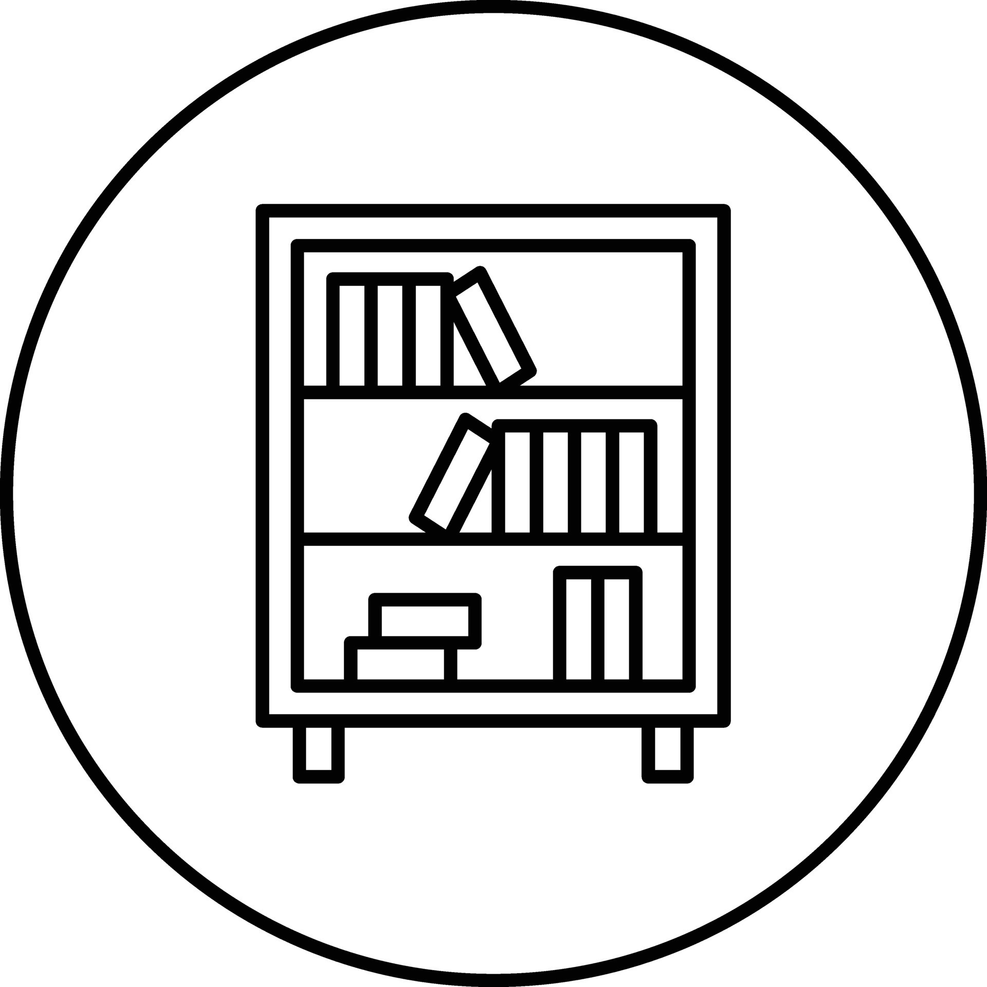 Bookshelf Vector Icon 32213794 Vector Art at Vecteezy