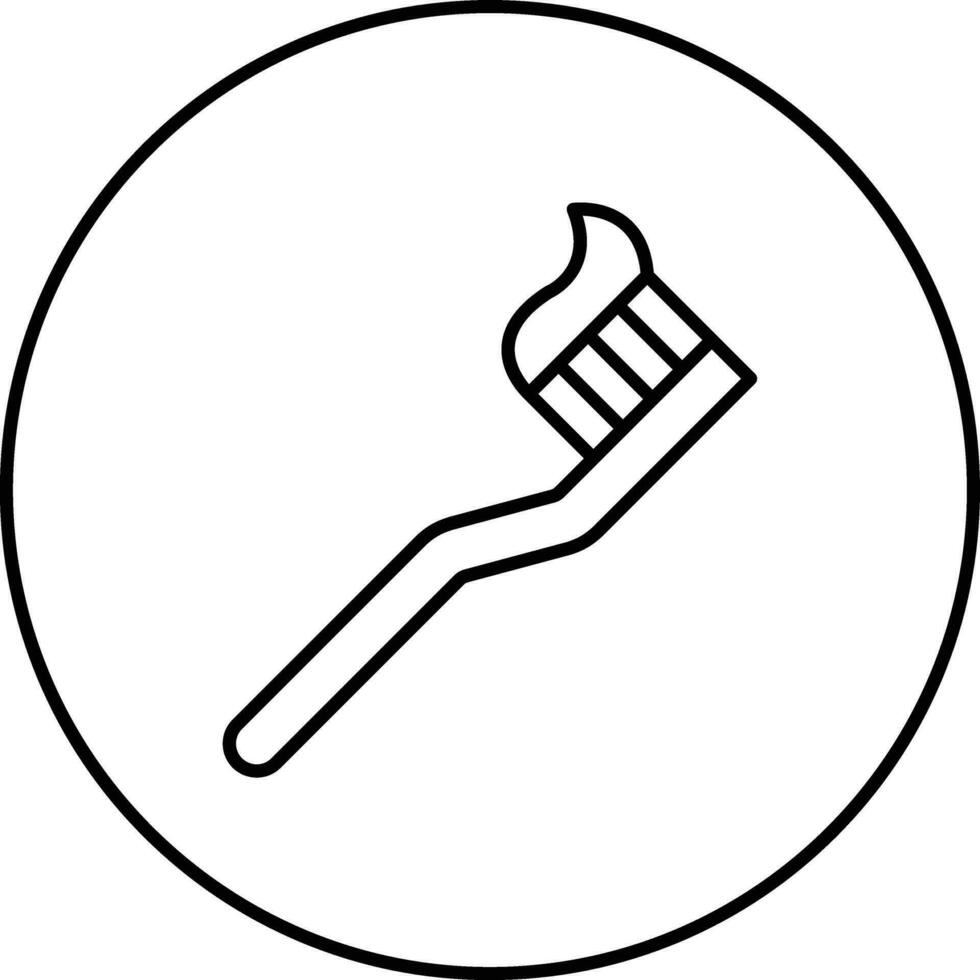 Tooth Paste on Brush Vector Icon
