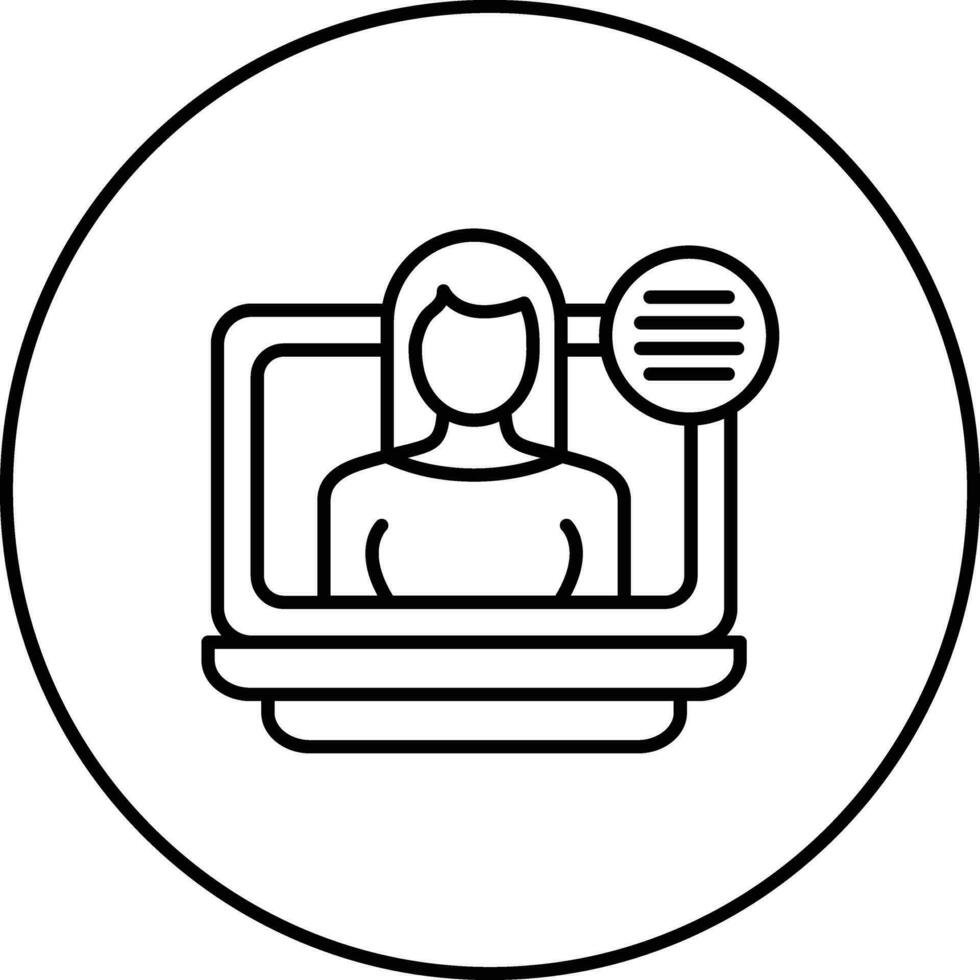 Female Blogger Vector Icon