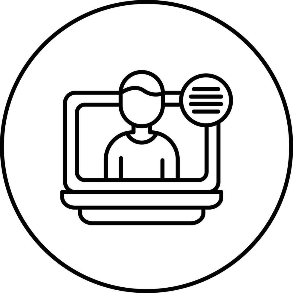 Male Blogger Vector Icon