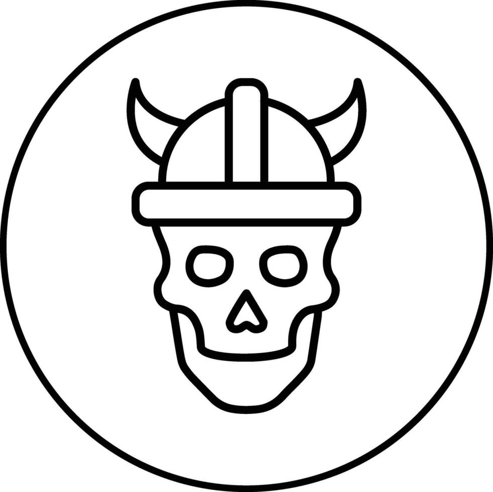 vikingo cráneo vector icono