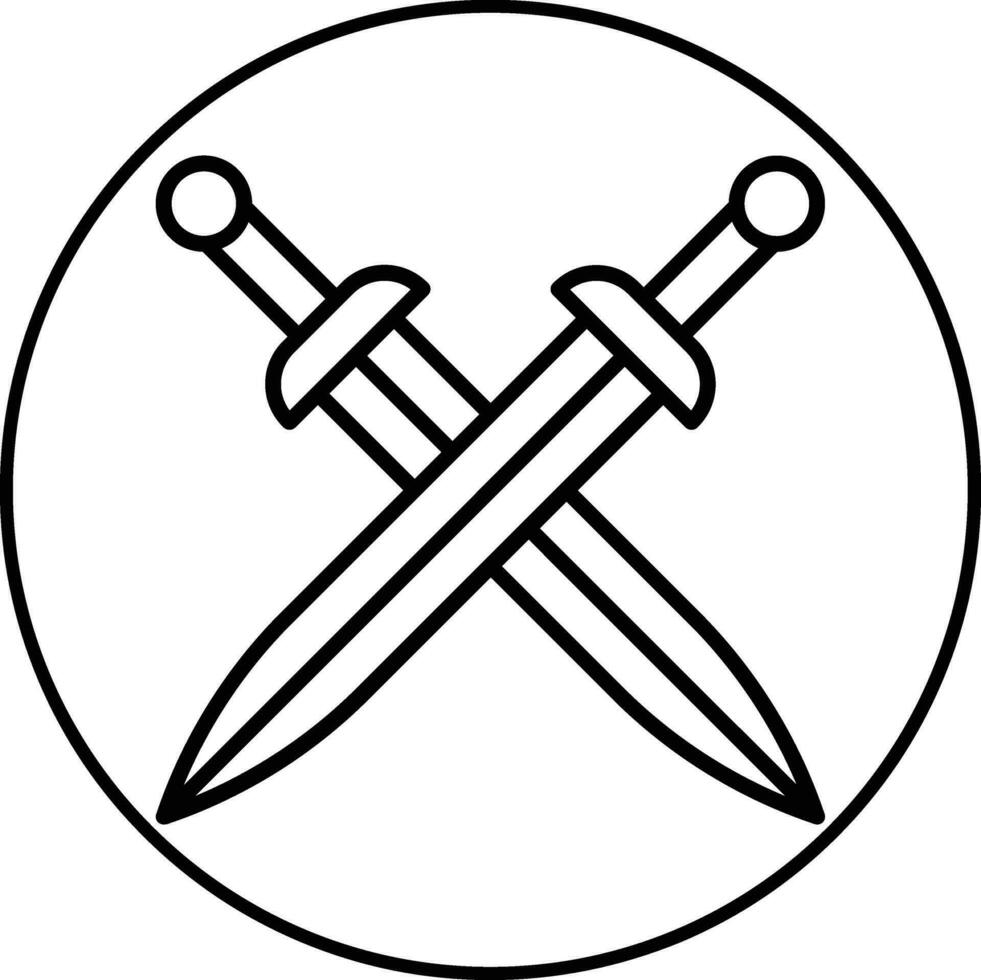 Two Crossed Swords Icon On Flat Color Circle Buttons Stock Illustration -  Download Image Now - iStock