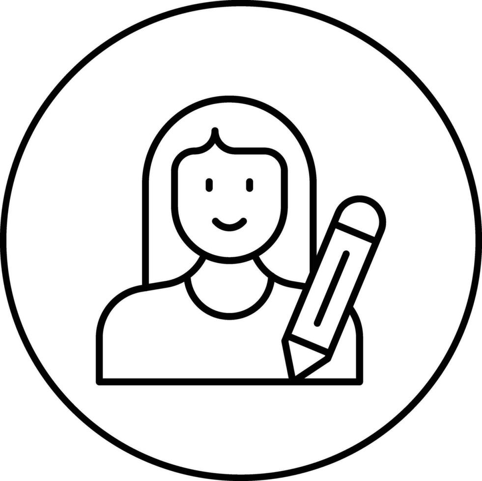 Writer Female Vector Icon