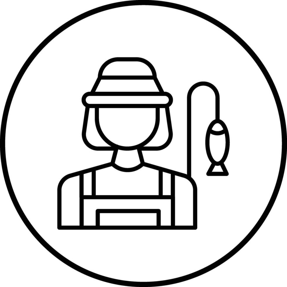 Fisherwoman Vector Icon