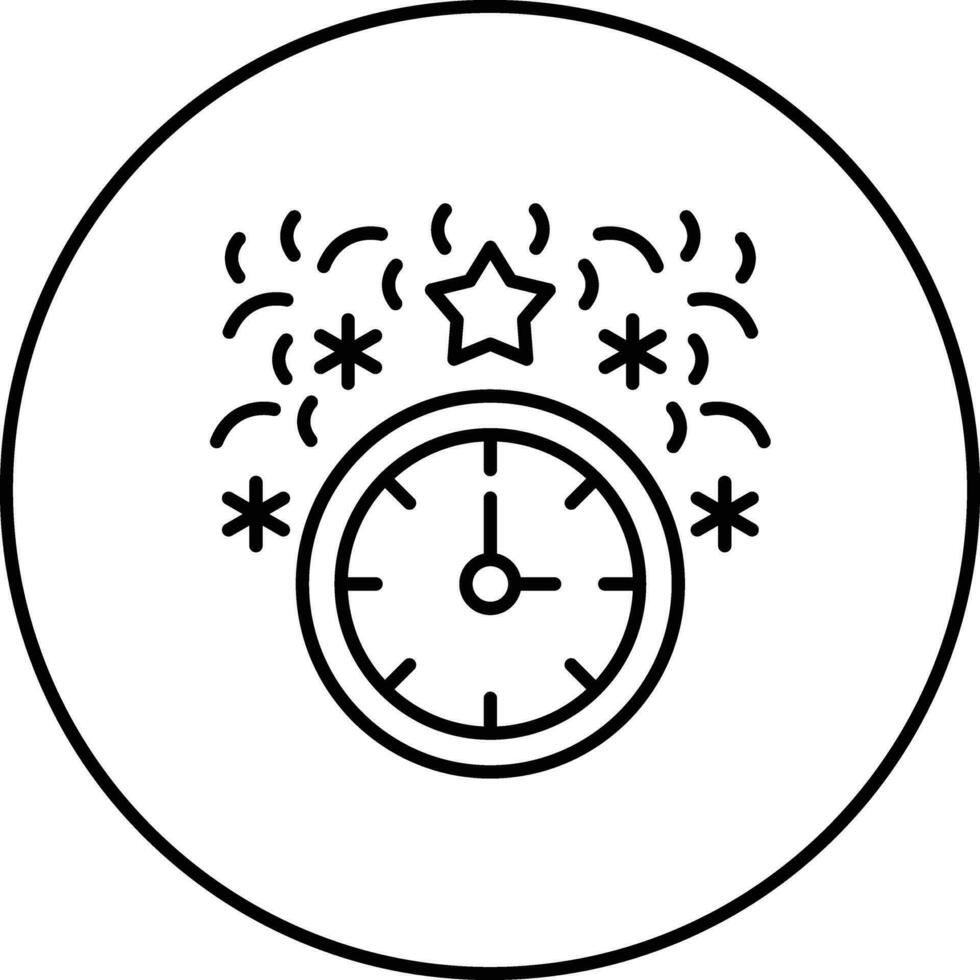 New Year Clock Vector Icon