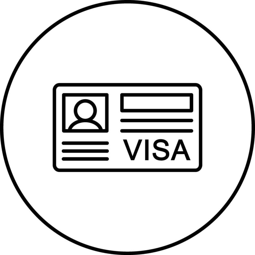 icono de vector de visa