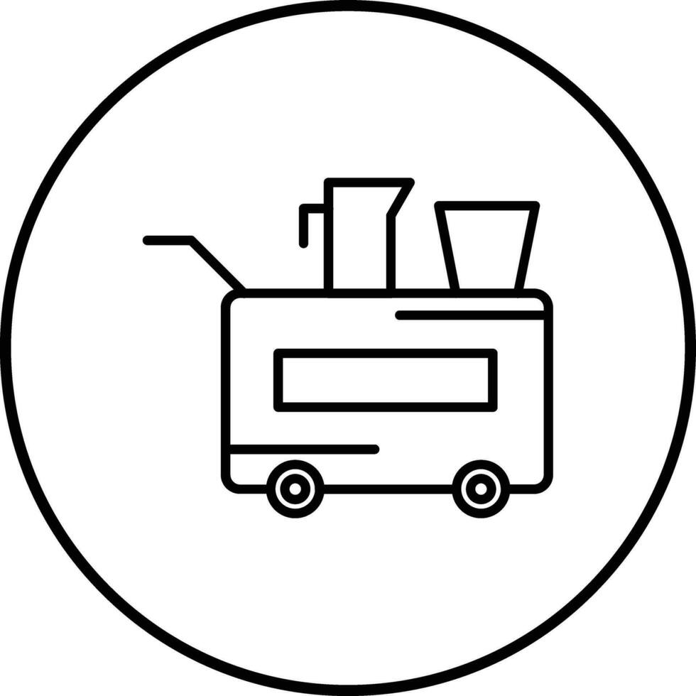 Airplane Food Trolley Vector Icon