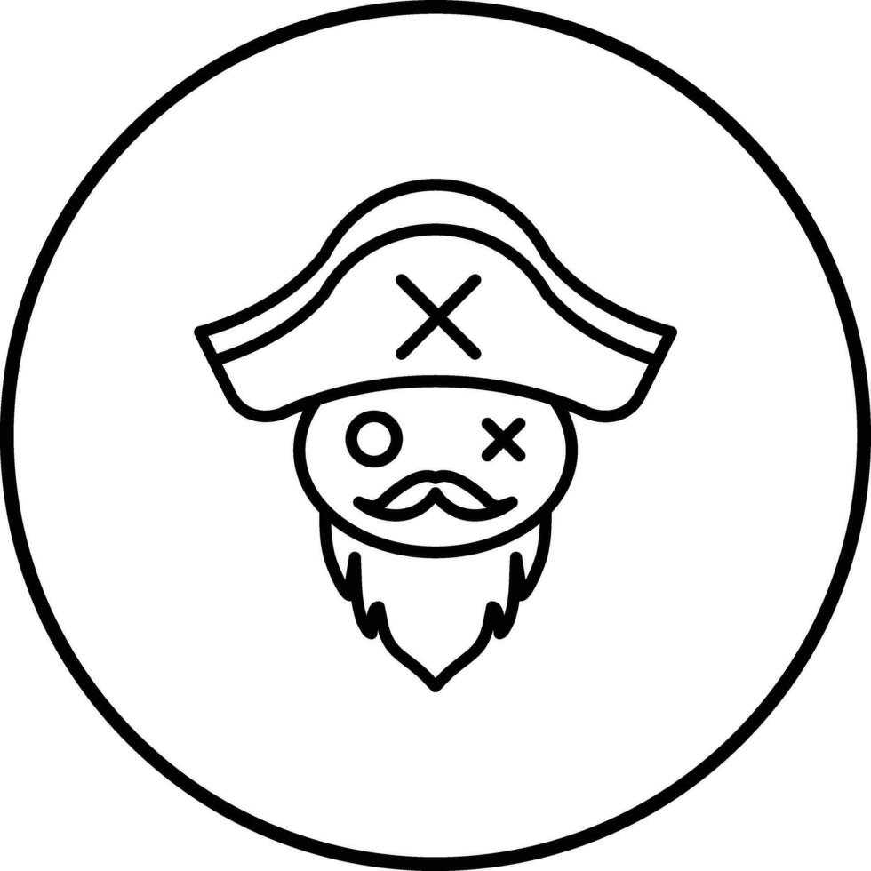 pirata barba vector icono