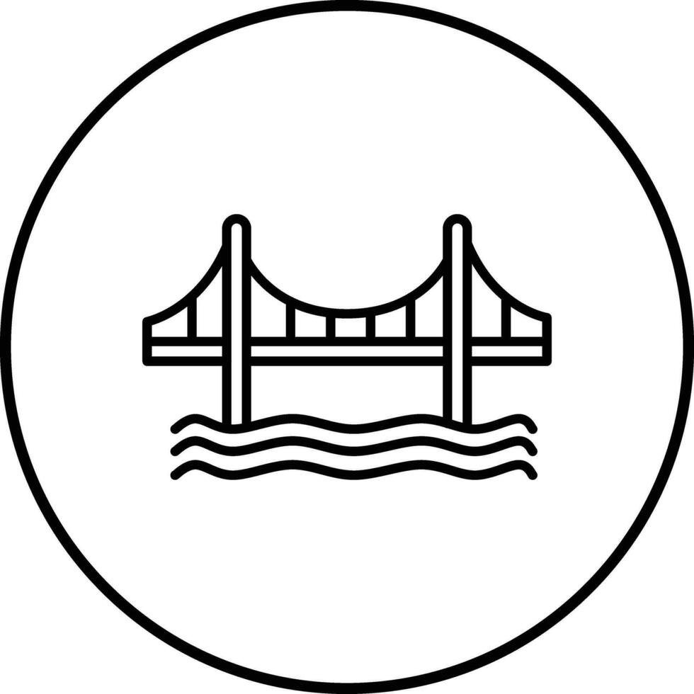 dorado portón puente vector icono