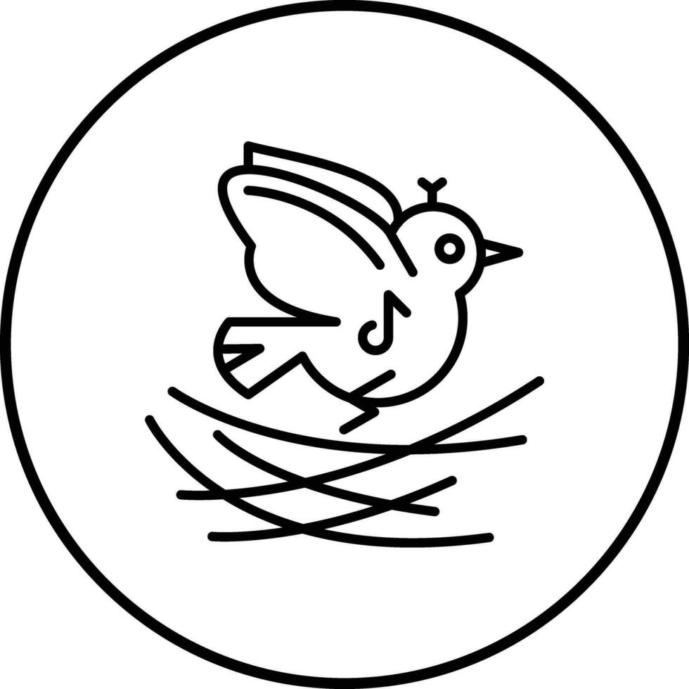 Brids in Nest Vector Icon