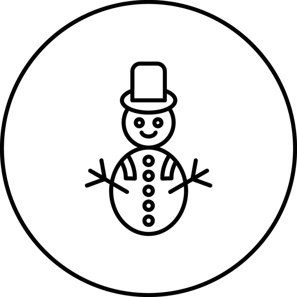 icono de vector de muñeco de nieve