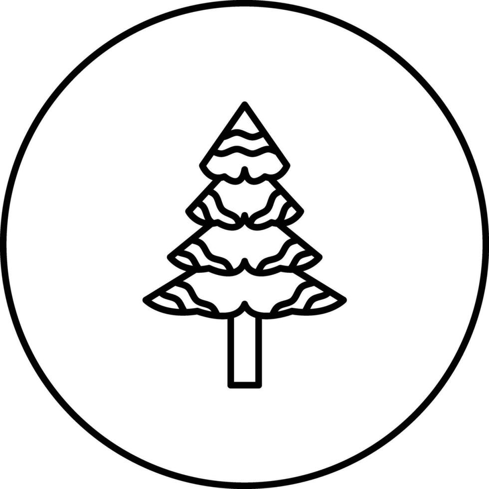 Snow Covered Tree Vector Icon