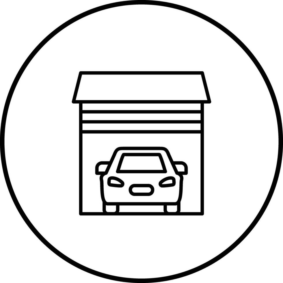 coche garaje vector icono