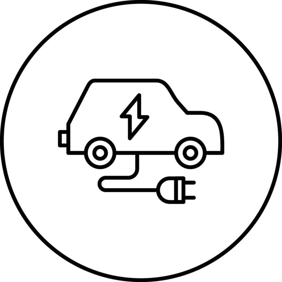 icono de vector de coche eléctrico