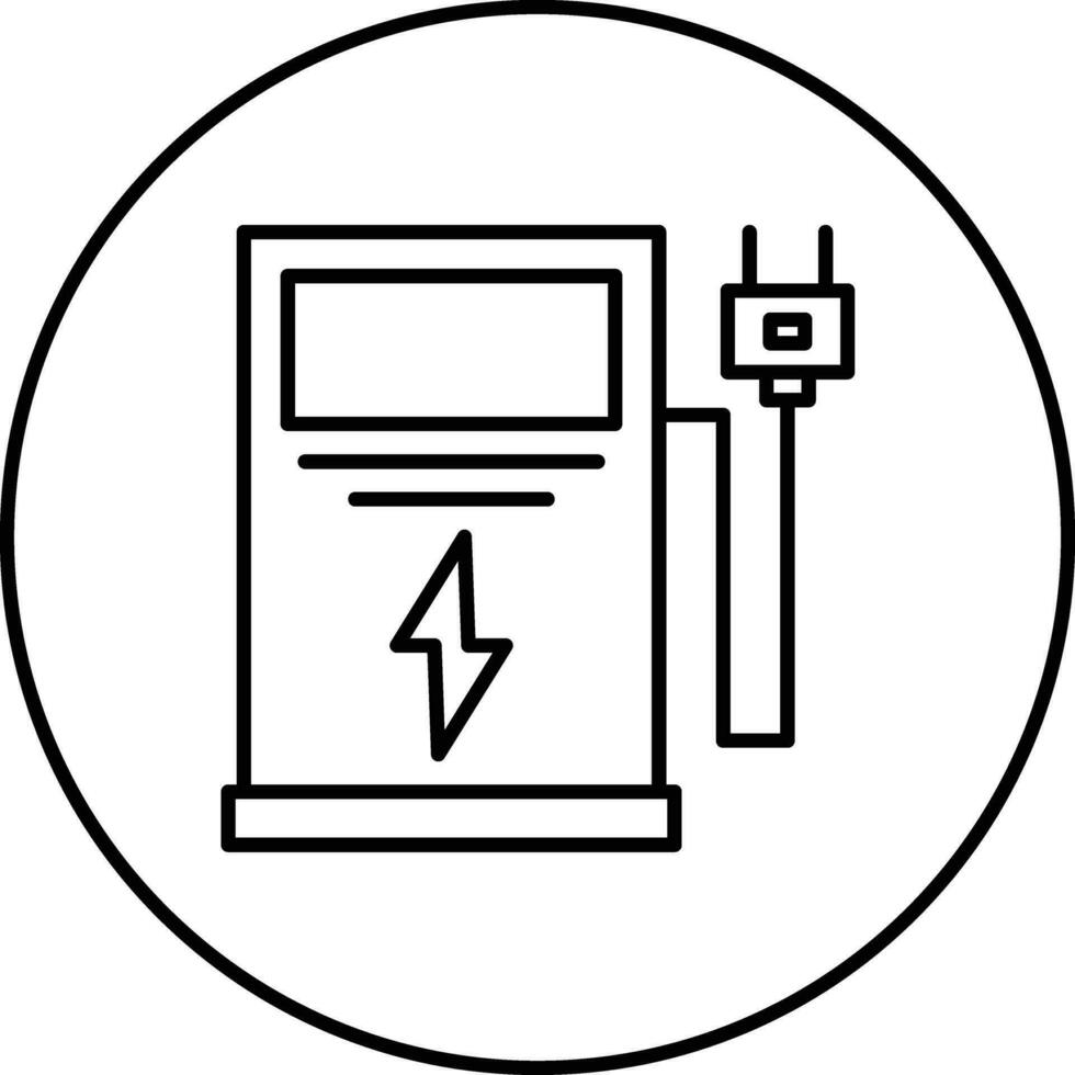 Electric Car Station Vector Icon