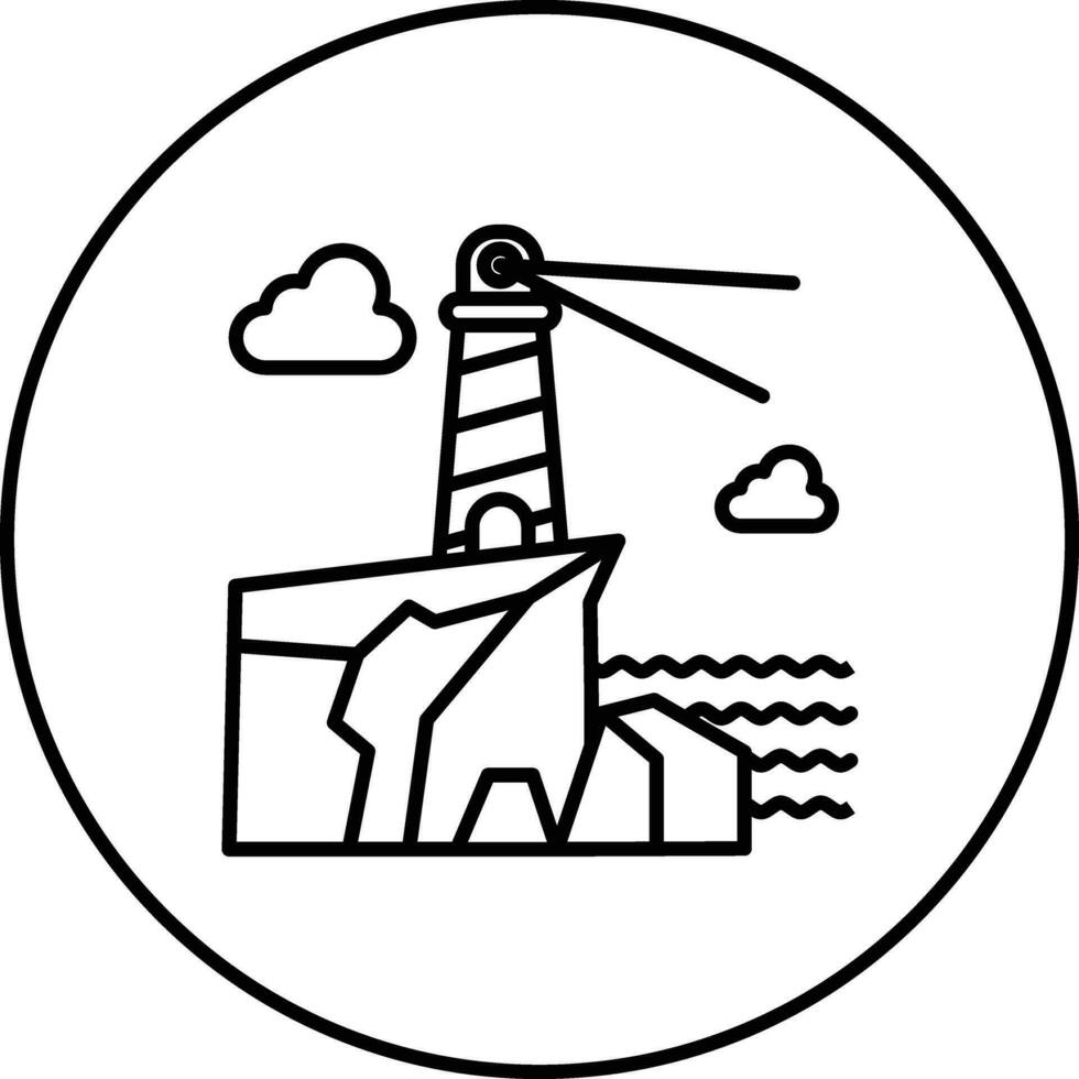 Lighthouse Landscape Vector Icon