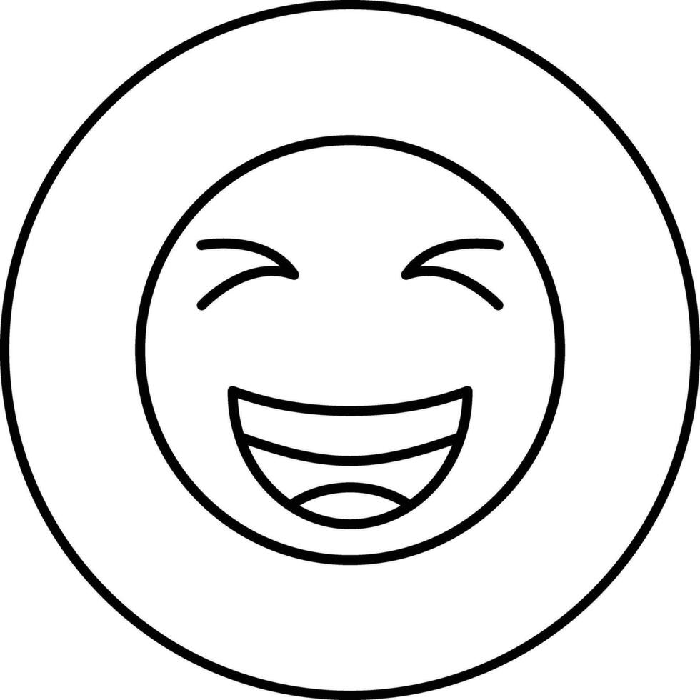 Grinning Squinting Face Vector Icon