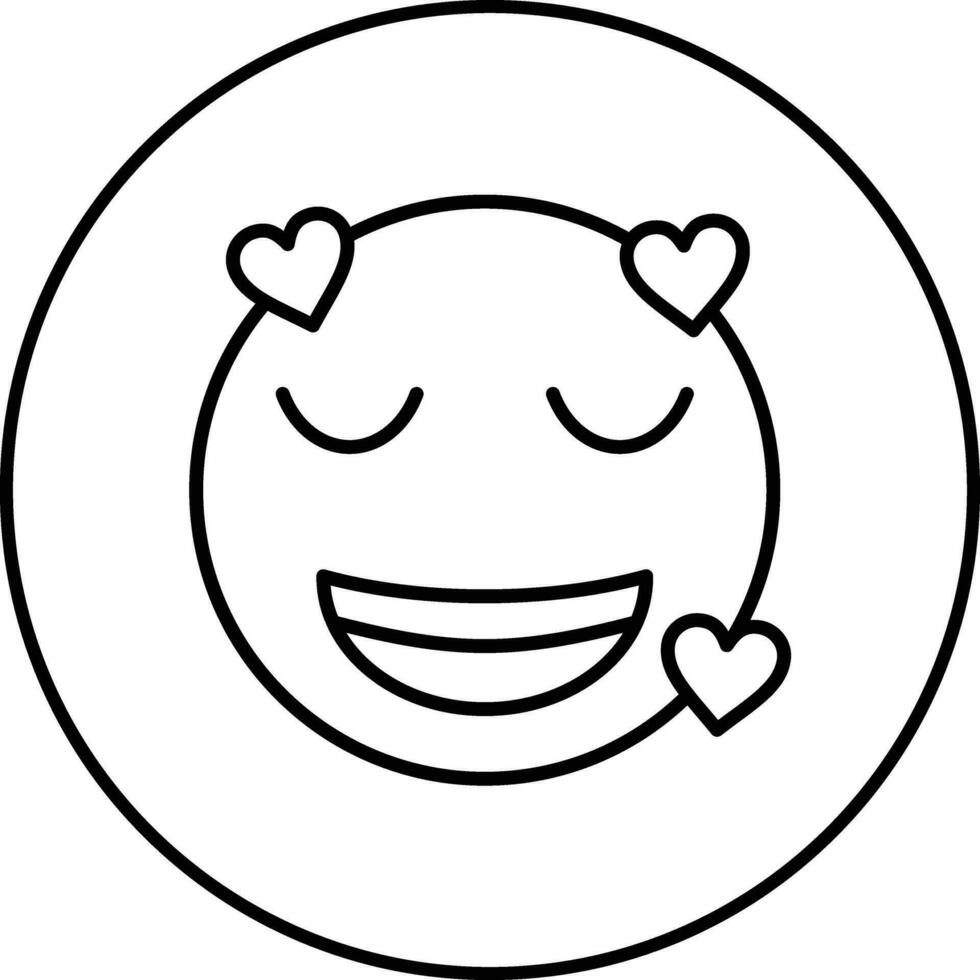 sonriente cara con corazón ojos vector icono