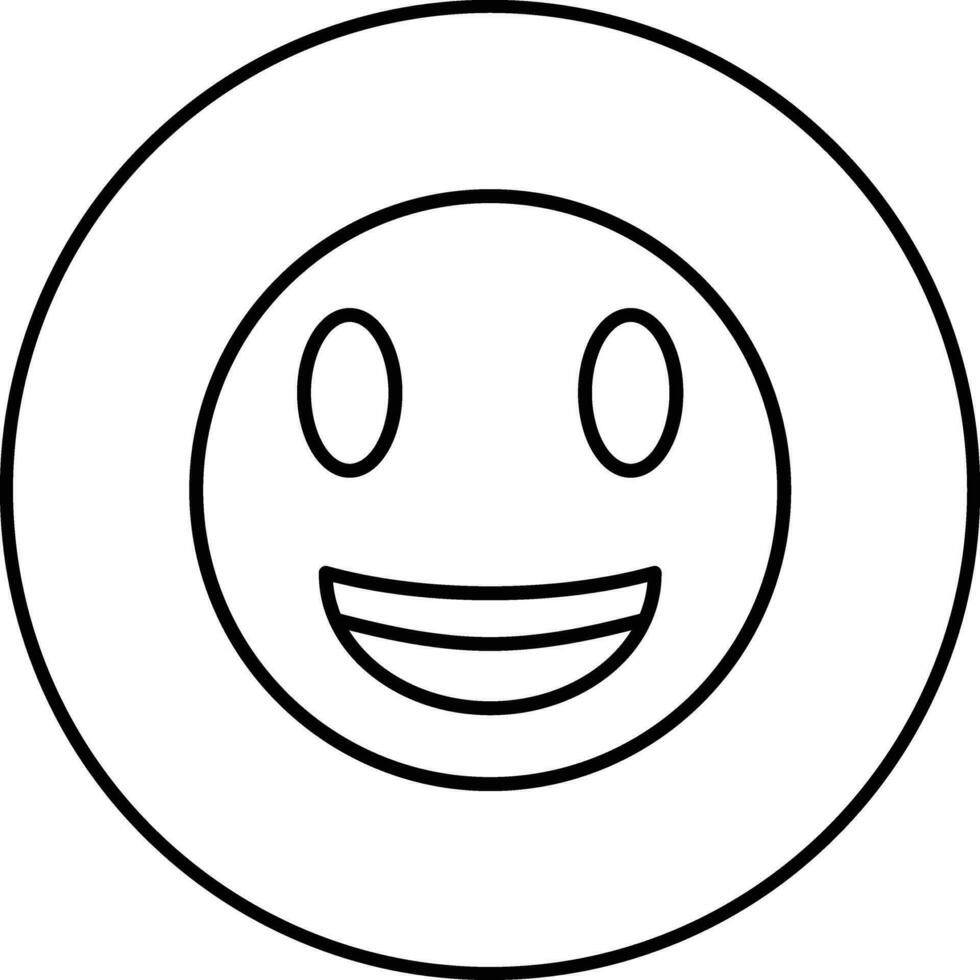 sonriendo cara con grande ojos vector icono