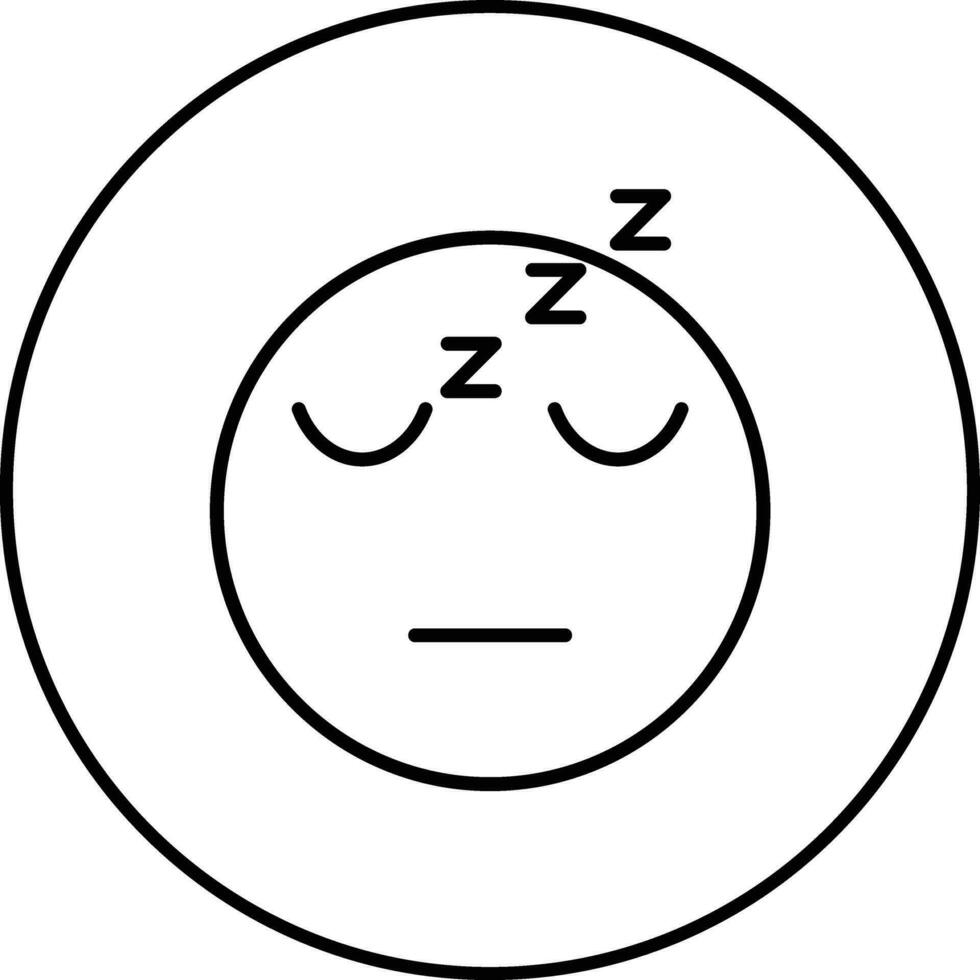 dormido cara vector icono