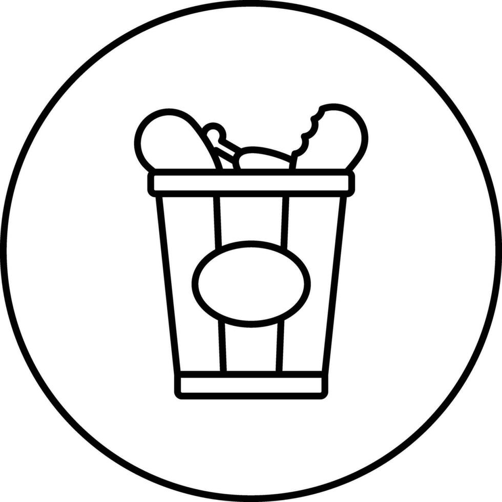 Chicken Bucket Vector Icon