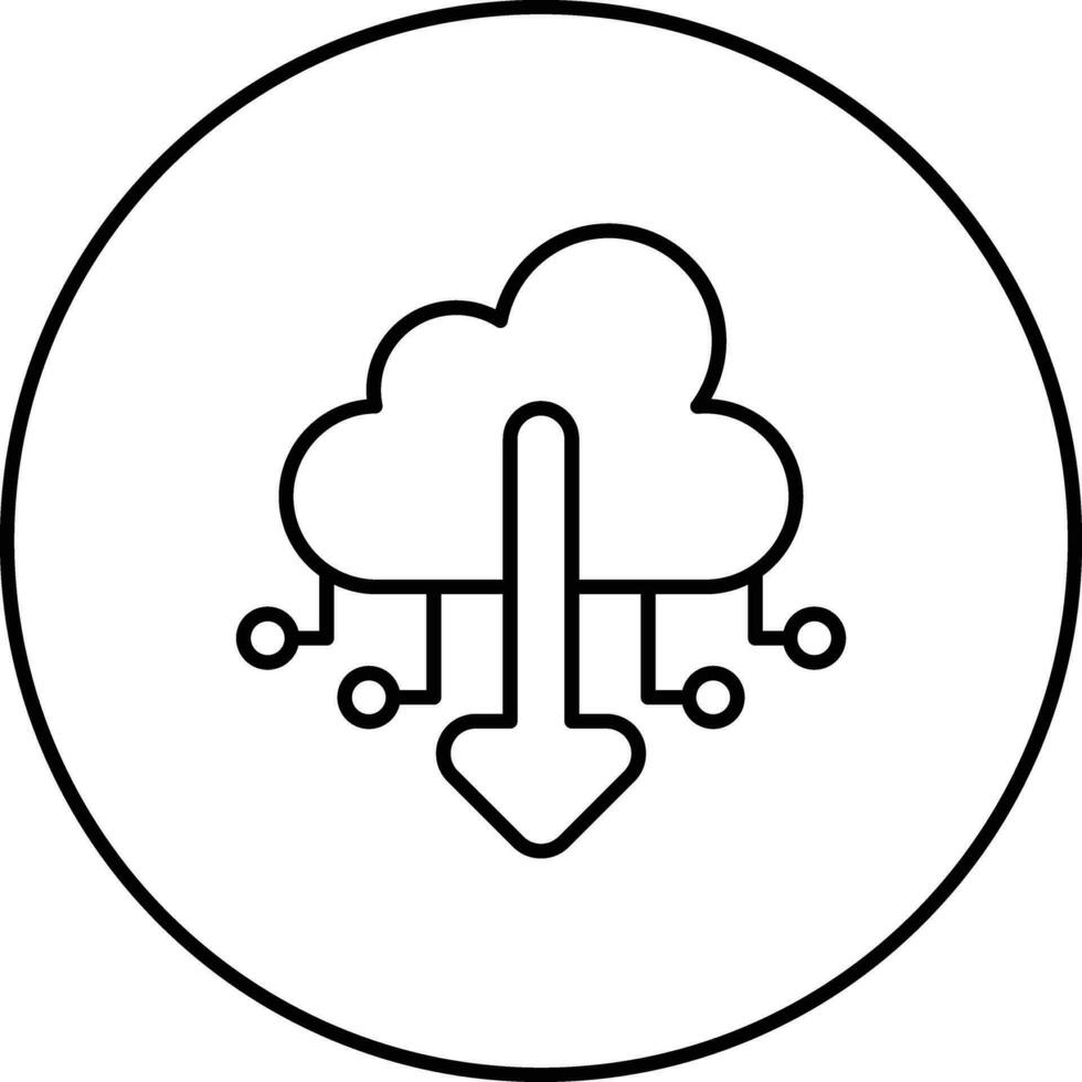 descargar archivo en icono de vector de nube